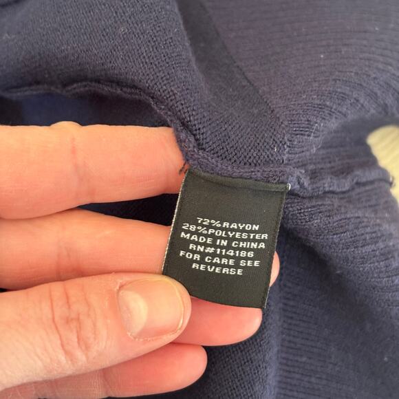 Verve Ami Cardigan Sweater Womens Small Navy Open Pockets Comfy Grandpa Lounge - Picture 8 of 9